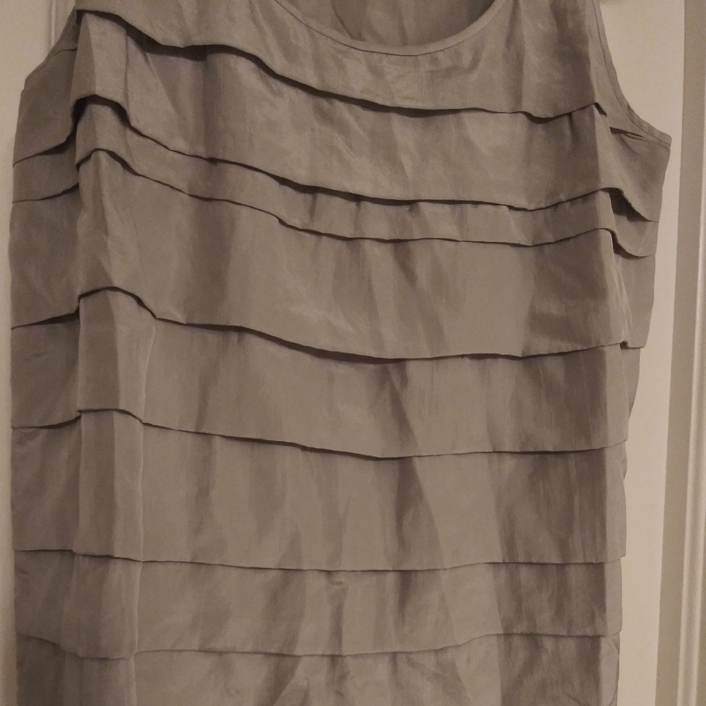 Eileen Fisher Silk Ruffle Sleeveless Blouse Medium - Picture 4 of 6